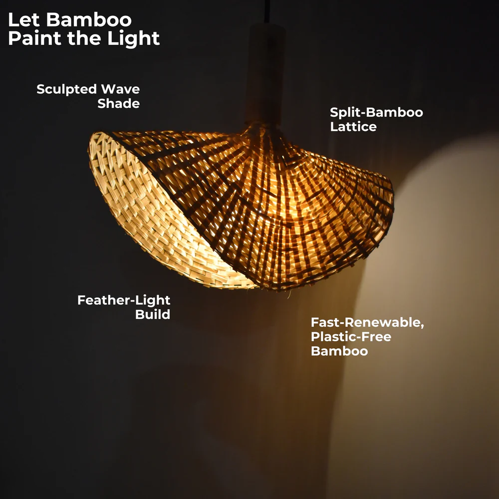 Japandi Dream Bamboo Hanging Lamp - Handwoven Pendant Light