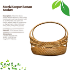 Stock Keeper - Sculptural Oval Rattan Basket with Arch Handle