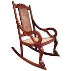 Mahogany Bliss Cane Rocking Chair