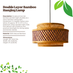 Double Layer Bamboo Hanging Lamp - Tiered Drum Pendant