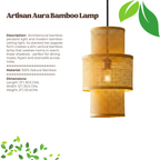 Artisan Aura Bamboo Hanging Lamp - Stacked Lantern Cane Drum