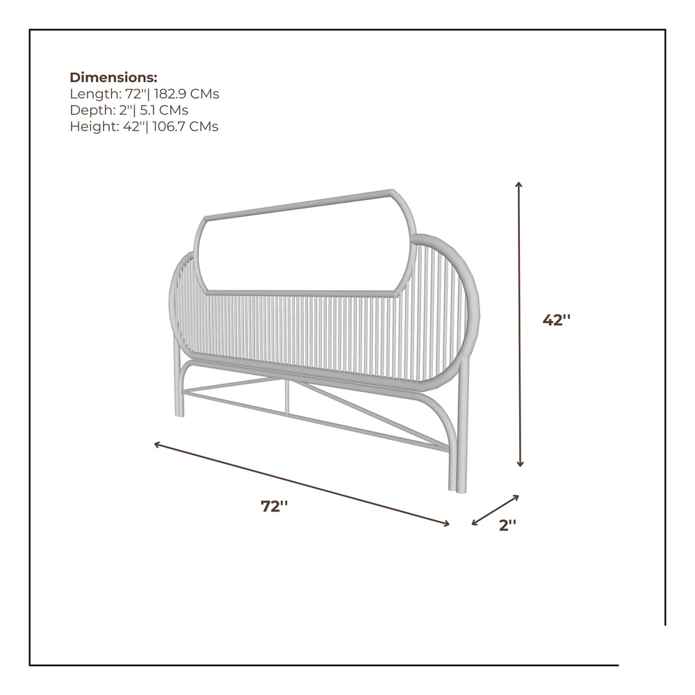 ScandiSoul Rattan Headboard - Geometric Cane Inlay