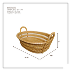 Drift Stash - Oval Rattan Basket with Dual Loop Handles