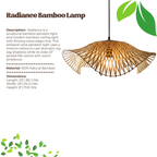 Radiance Bamboo Hanging Lamp - Wave-Edge Chevron Cane