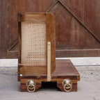 Vintage Farmhouse Sheesham Wood Cane Back Swing