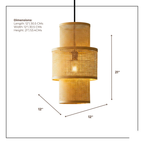 Artisan Aura Bamboo Hanging Lamp - Stacked Lantern Cane Drum