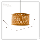 Minimal Nest Bamboo Hanging Lamp - Diamond Lattice Drum