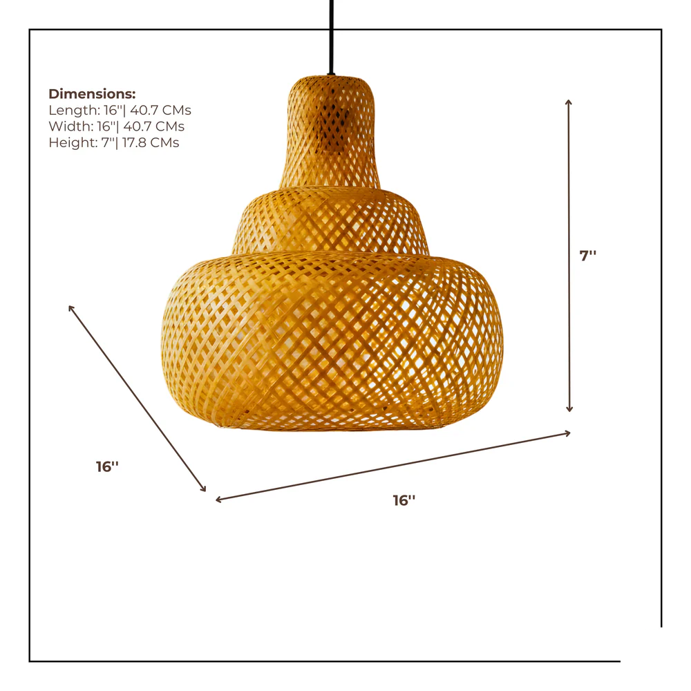 Sereni Glow Bamboo Hanging Lamp – Three-Tier Pagoda Pendant