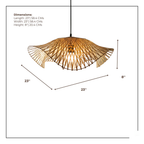 Radiance Bamboo Hanging Lamp - Wave-Edge Chevron Cane