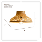 EcoLoom Bamboo Hanging Lamp - Flared Lattice Pendant