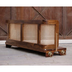 Vintage Farmhouse Sheesham Wood Cane Back Swing