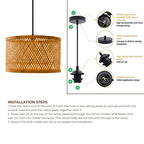 Minimal Nest Bamboo Hanging Lamp - Diamond Lattice Drum