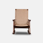 Handcrafted Teakwood Wicker Rocking Chair