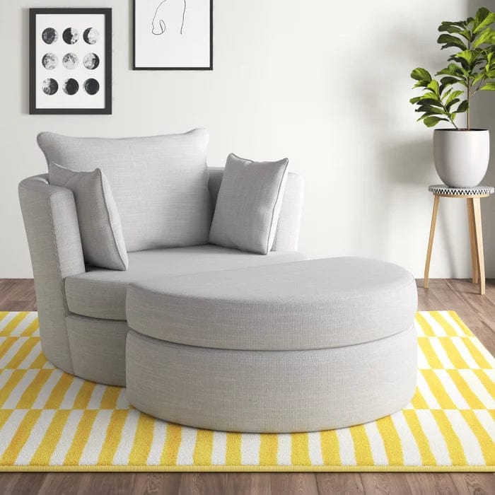 Artisan Teakwood Bullock Wide Tub Chair and Ottoman