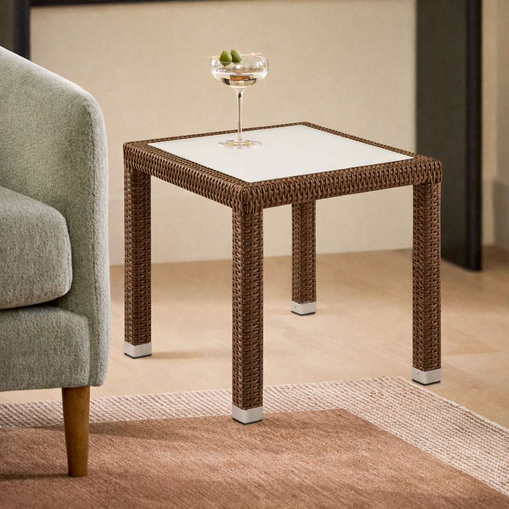 COFFEE TABLE WITH GLASS TOP (AHO/032/005)