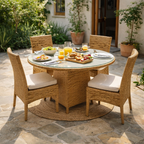 DINING TABLE WITH GLASS TOP (AHO/048/004)