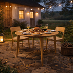 ROUND DINING TABLE WITH GLASS TOP (AHO/017/011)
