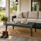 RECTANGULAR COFFEE TABLE WITH GLASS TOP (AHO/018/025)