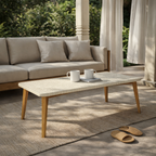 RECTANGULAR COFFEE TABLE WITH GLASS TOP (AHO/017/008)
