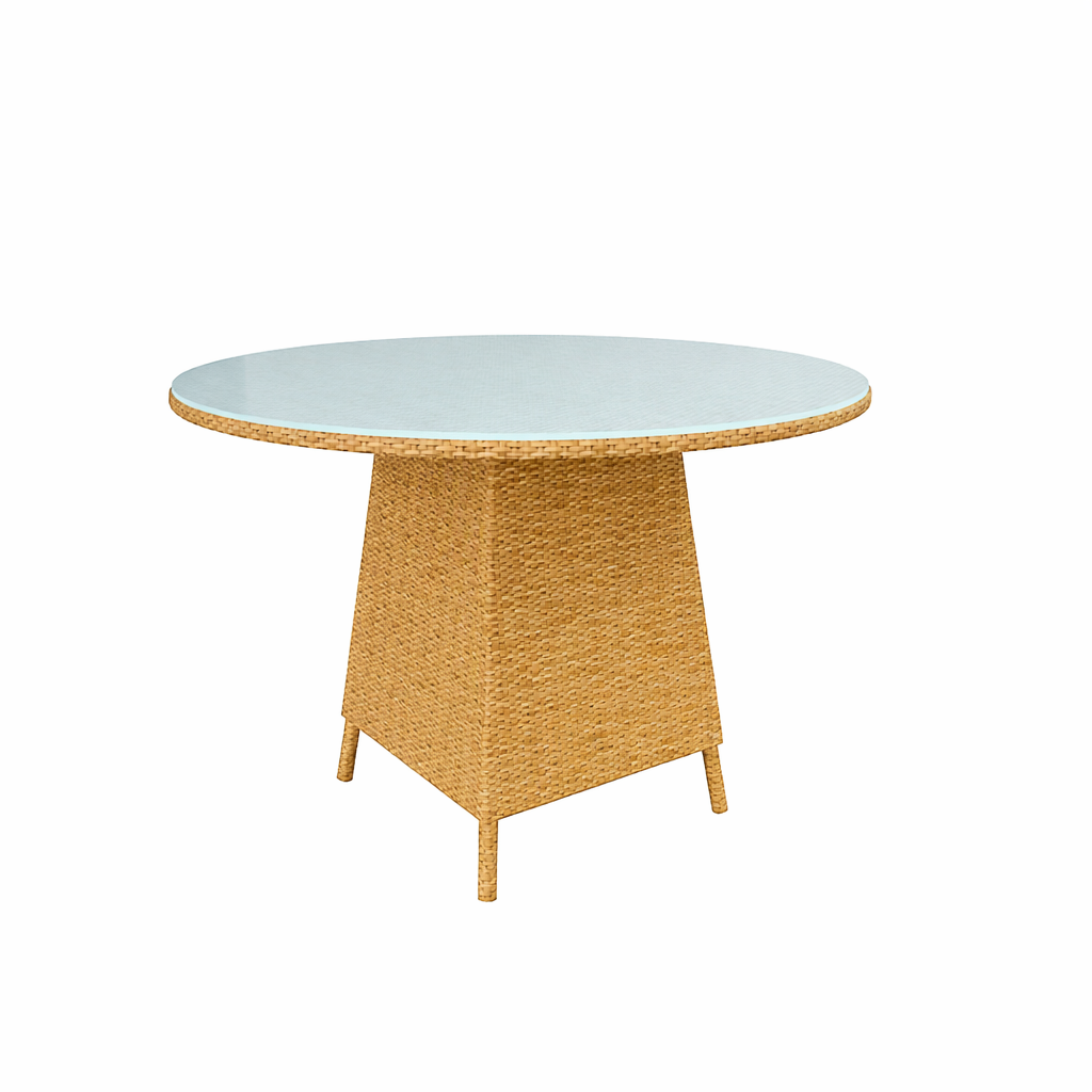 DINING TABLE WITH GLASS TOP (AHO/048/004)