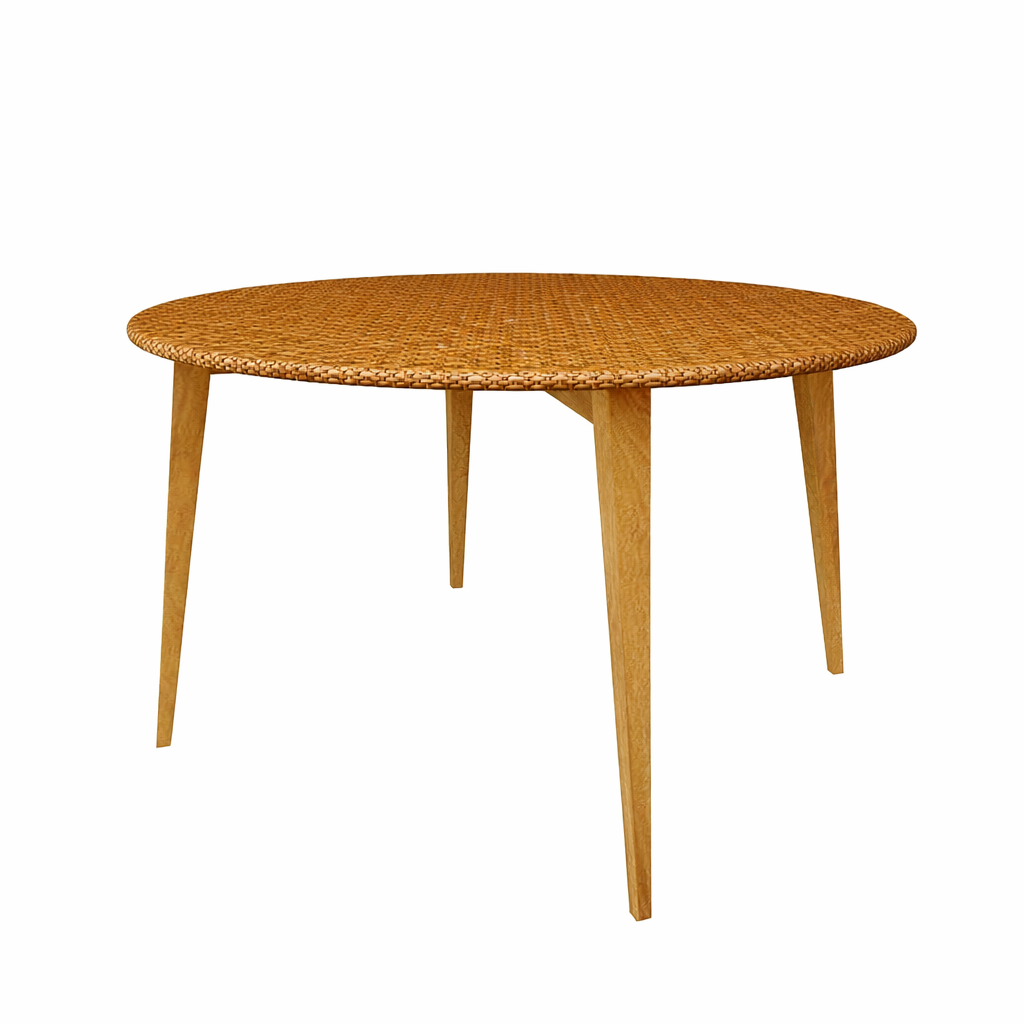 ROUND DINING TABLE WITH GLASS TOP (AHO/017/011)