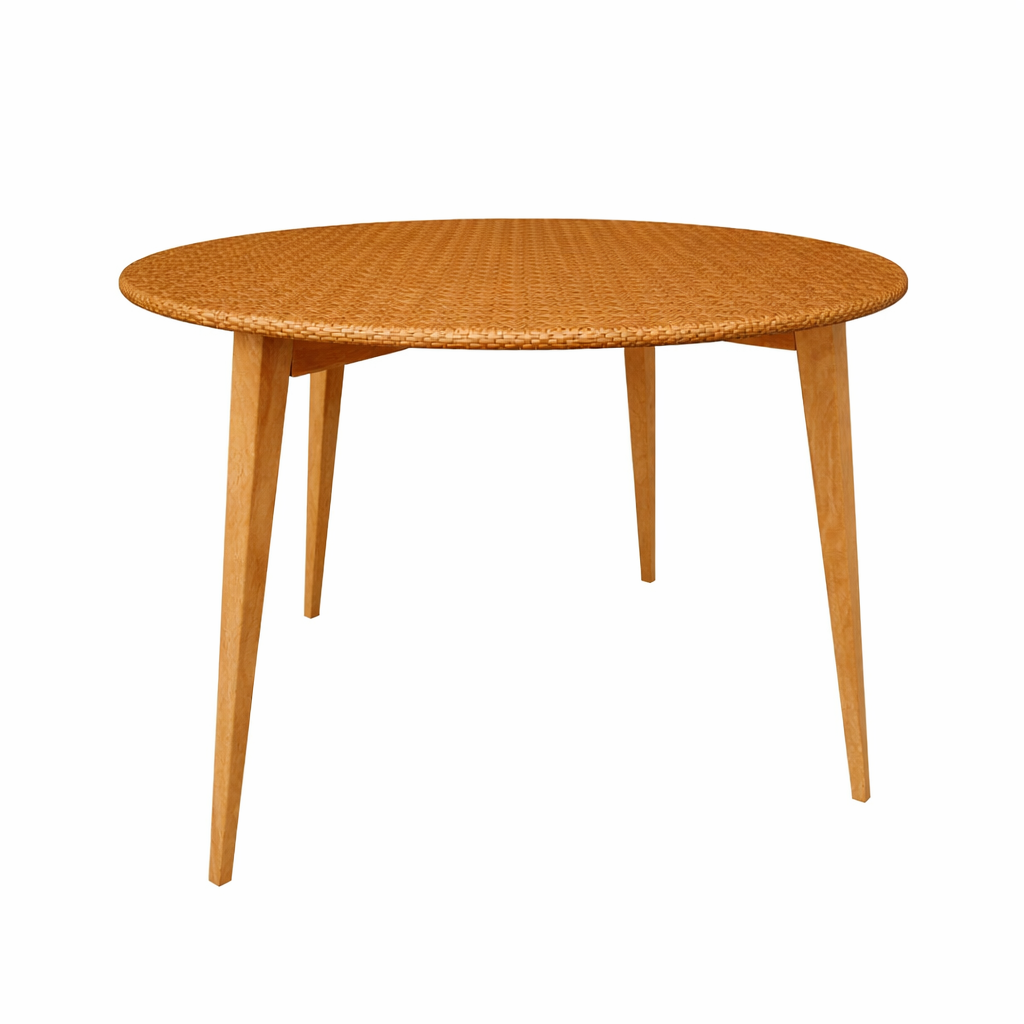 ROUND DINING TABLE WITH GLASS TOP (AHO/017/011)
