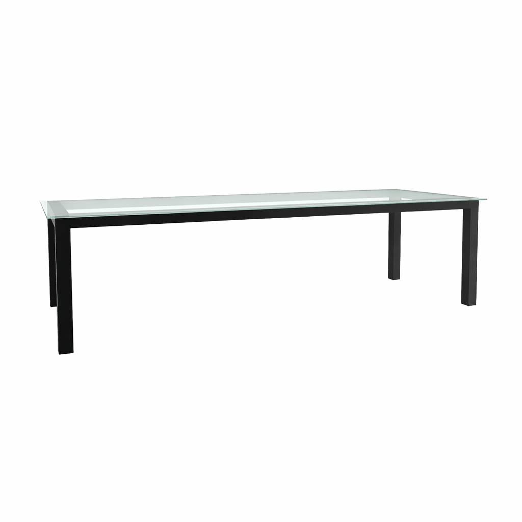 DINING TABLE EIGHT SEATER WITH GLASS TOP (AHO/047/002)