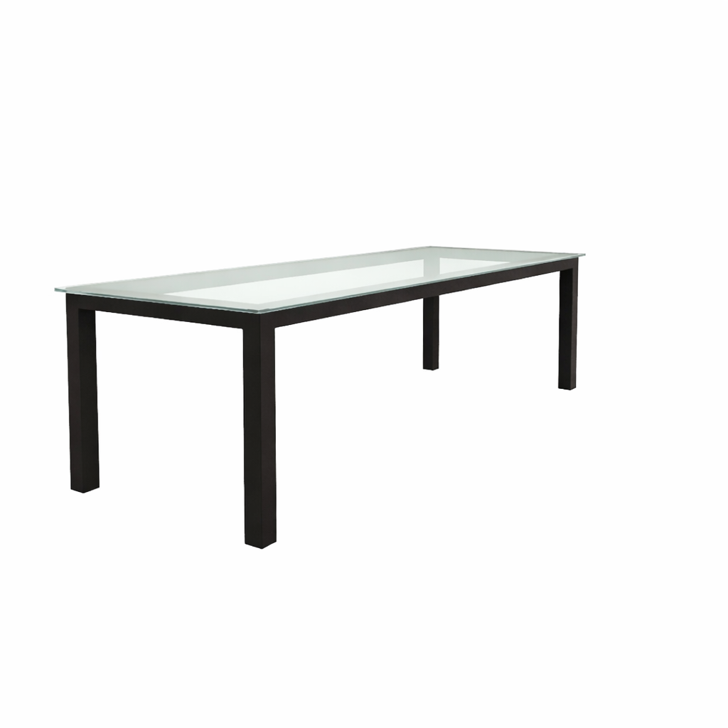 DINING TABLE EIGHT SEATER WITH GLASS TOP (AHO/047/002)