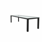 DINING TABLE EIGHT SEATER WITH GLASS TOP (AHO/047/002)