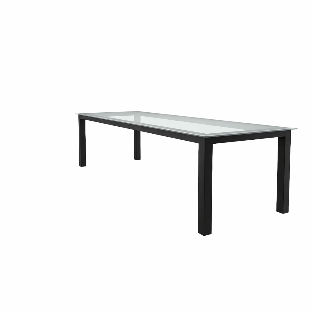 DINING TABLE EIGHT SEATER WITH GLASS TOP (AHO/047/002)