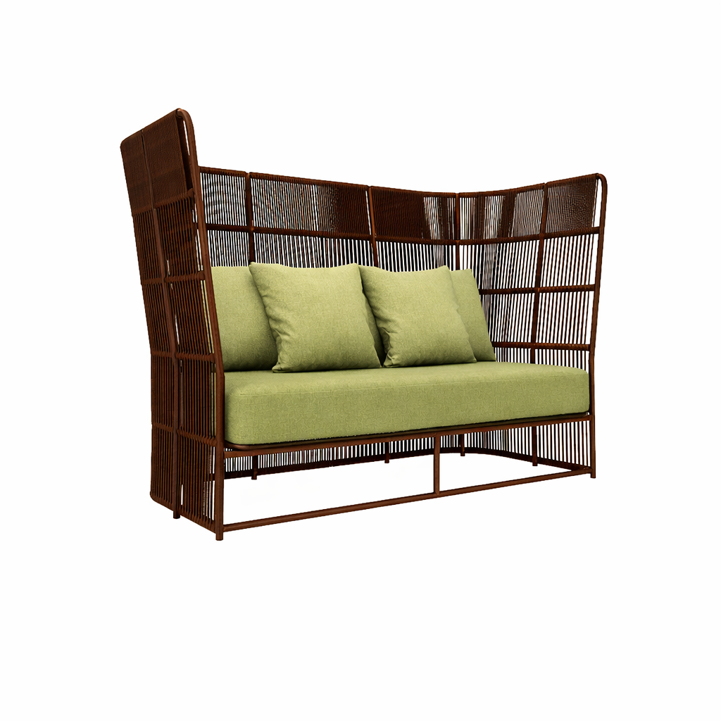 HIGH BACK DOUBLE SEATER SOFA WITH CUSHIONS (AHO/041/008)