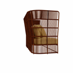 HIGH BACK DOUBLE SEATER SOFA WITH CUSHIONS (AHO/041/008)