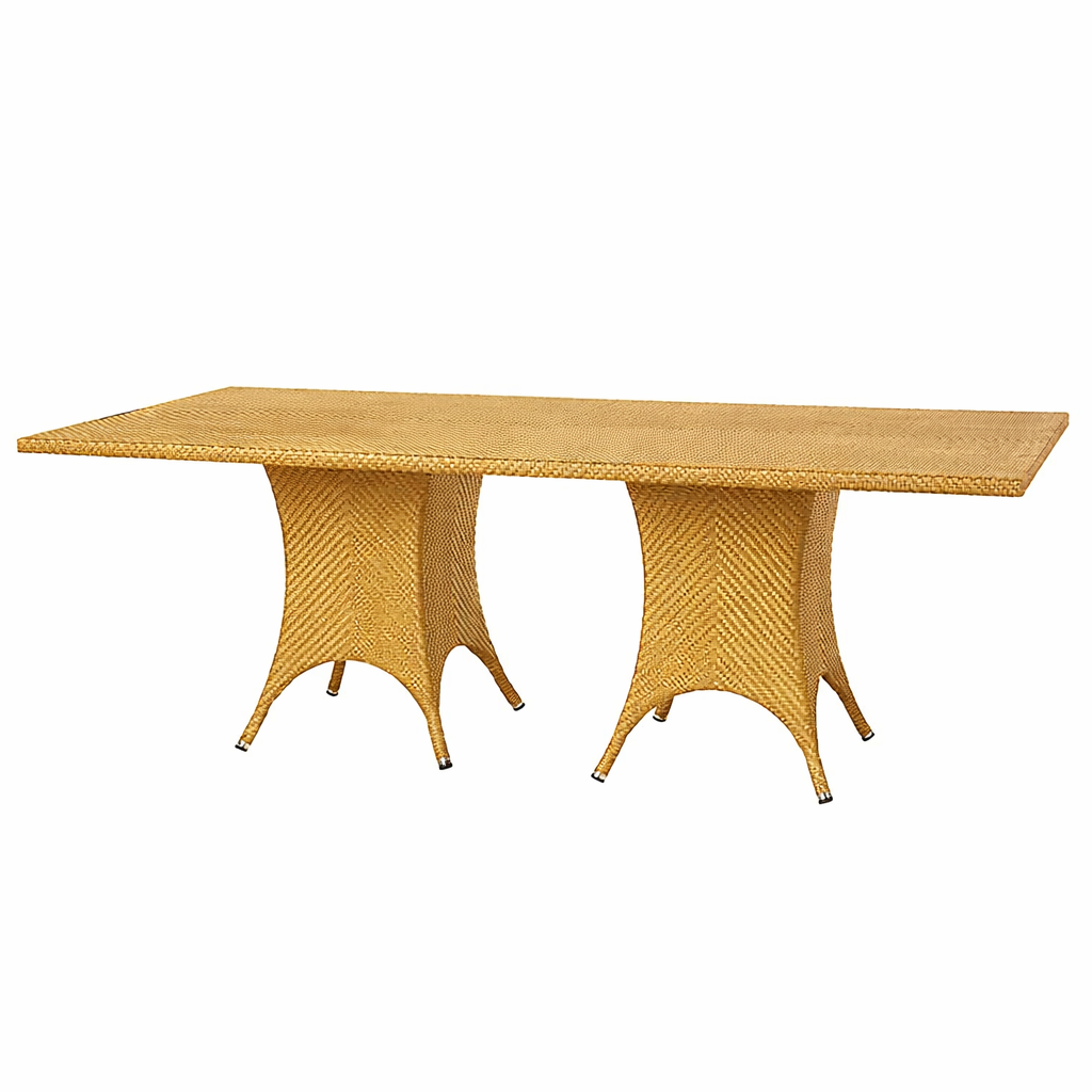 RECTANGULAR DINING TABLE WITH GLASS TOP (AHO/025/004)