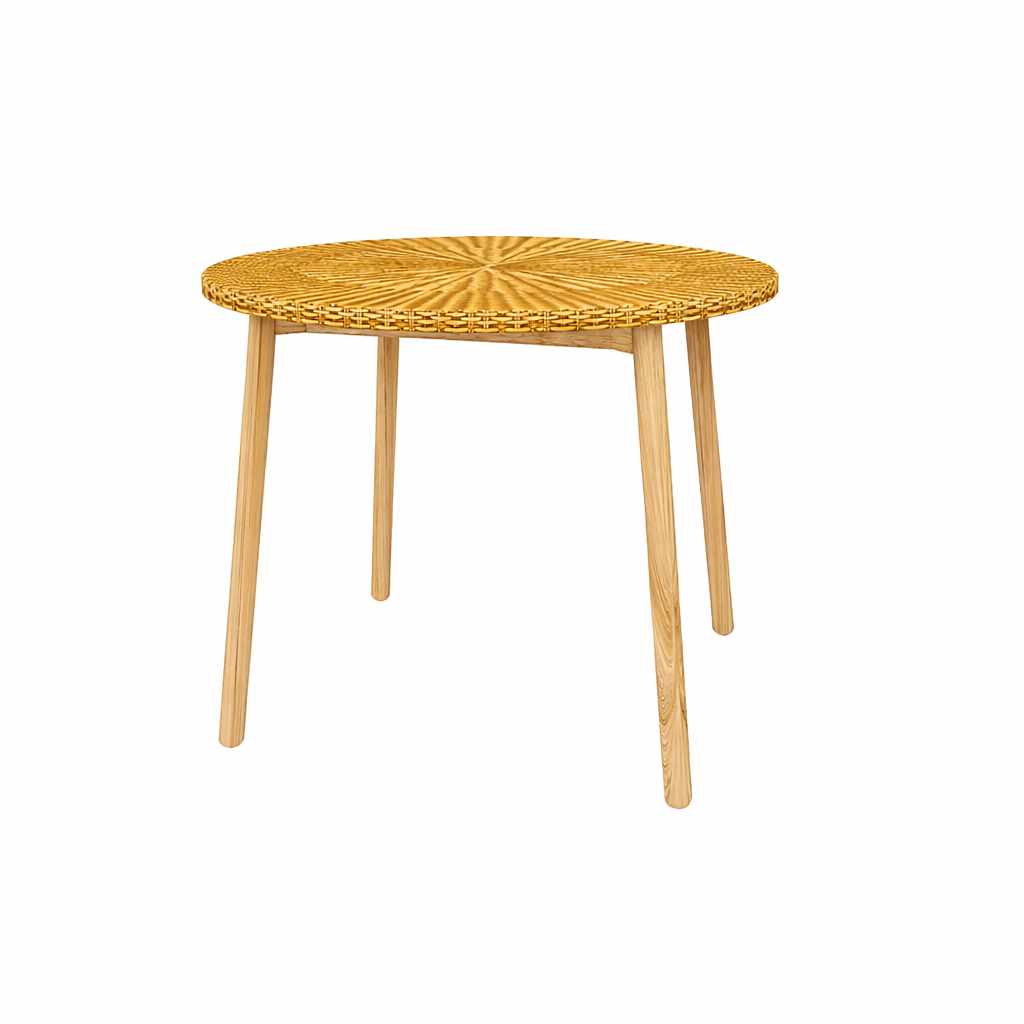 ROUND DINING TABLE WITH GLASS TOP (AHO/016/010)