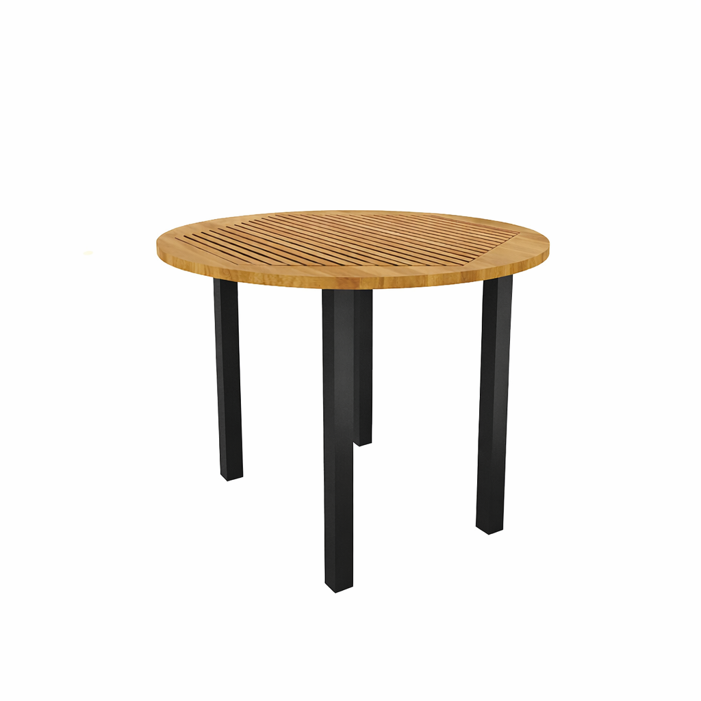ROUND DINING TABLE WITH TEAK WOOD TOP (AHO/043/005)