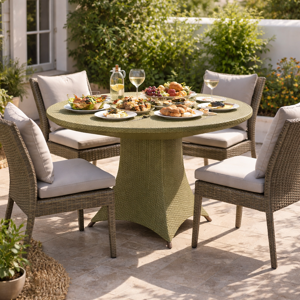 DINING TABLE WITH GLASS TOP (AHO/011/003)