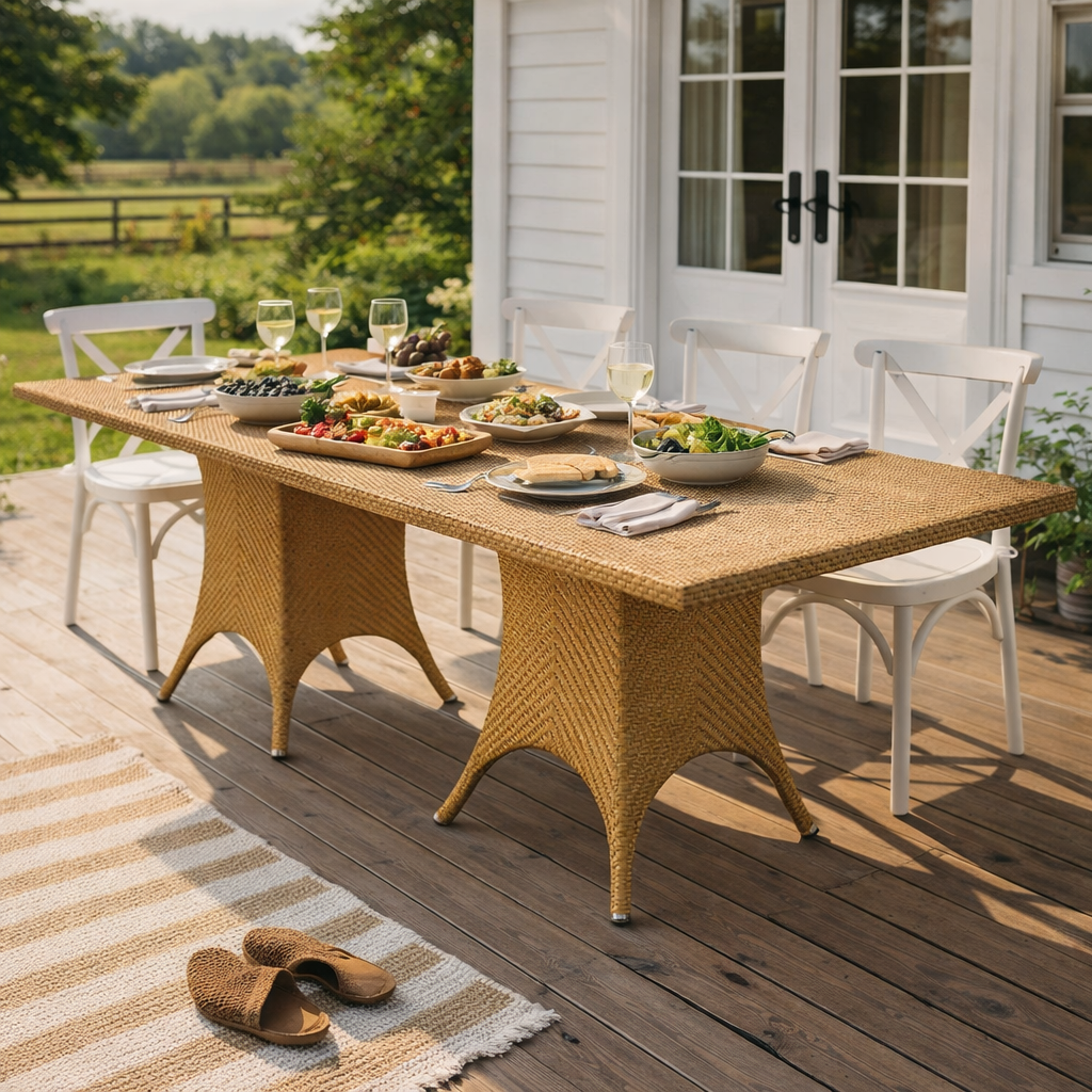 RECTANGULAR DINING TABLE WITH GLASS TOP (AHO/025/004)