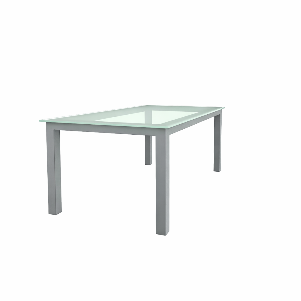 DINING TABLE SIX SEATER WITH GLASS TOP (AHO/047/003)
