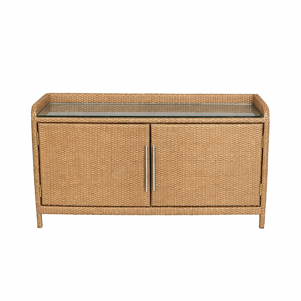 SERVICE SIDE BOARD WITH GLASS TOP (AHO/080/001)
