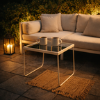 SIDE TABLE WITH GLASS TOP (AHO/047/010)