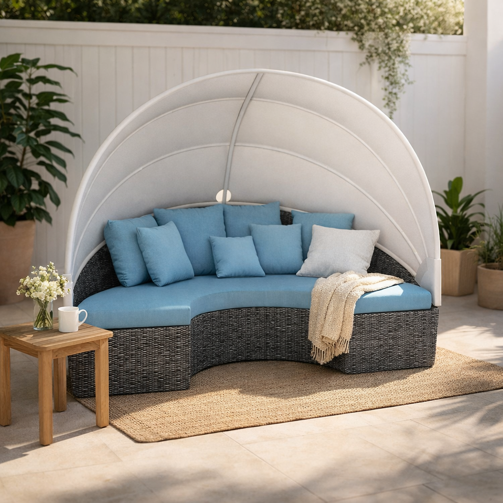 SEMICIRCULAR SOFA WITH CANOPY & CUSHION (AHO/028/004)