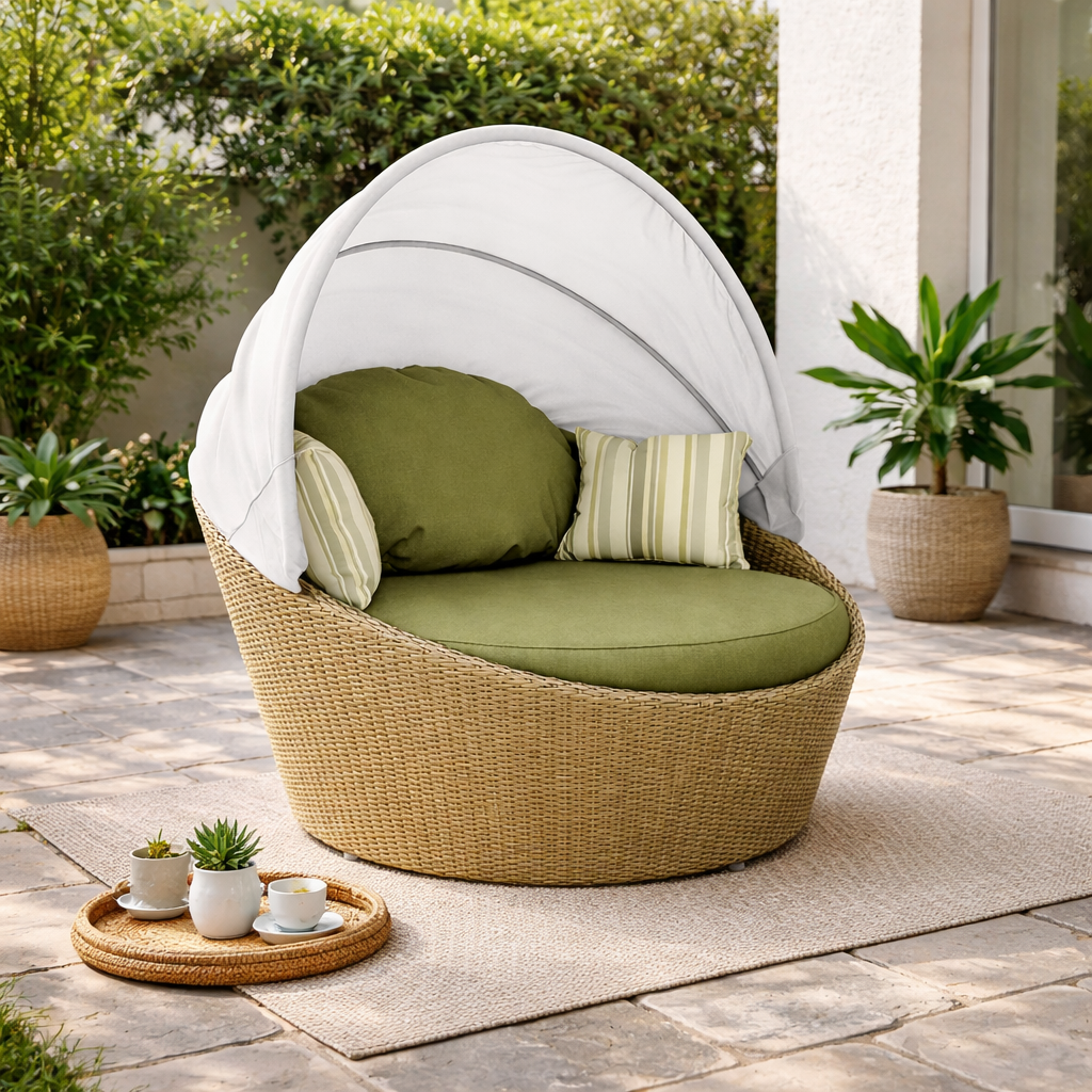 DAYBED WITH CANOPY & CUSHION (AHO/039/001)