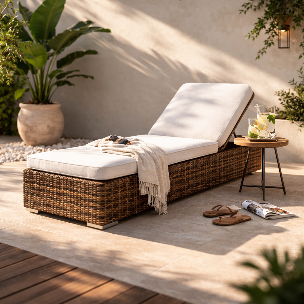 SUN BED WITH CUSHION (AHO/022/015)