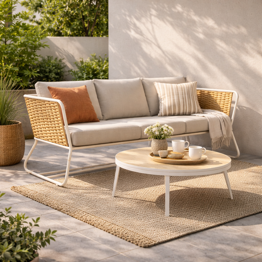 THREE SEATER SOFA WITH CUSHION (AHO/046/006)