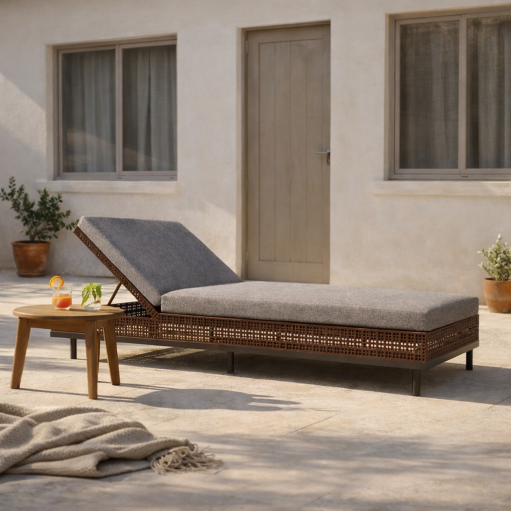 SUN LOUNGER WITH CUSHION (AHO/003/015)