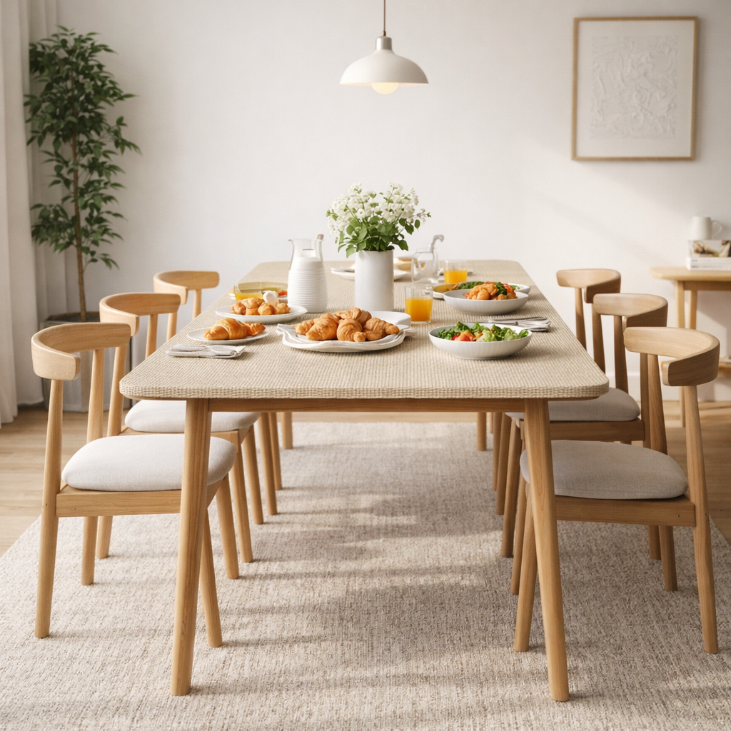 RECTANGULAR DINING TABLE WITH GLASS TOP (AHO/016/007)