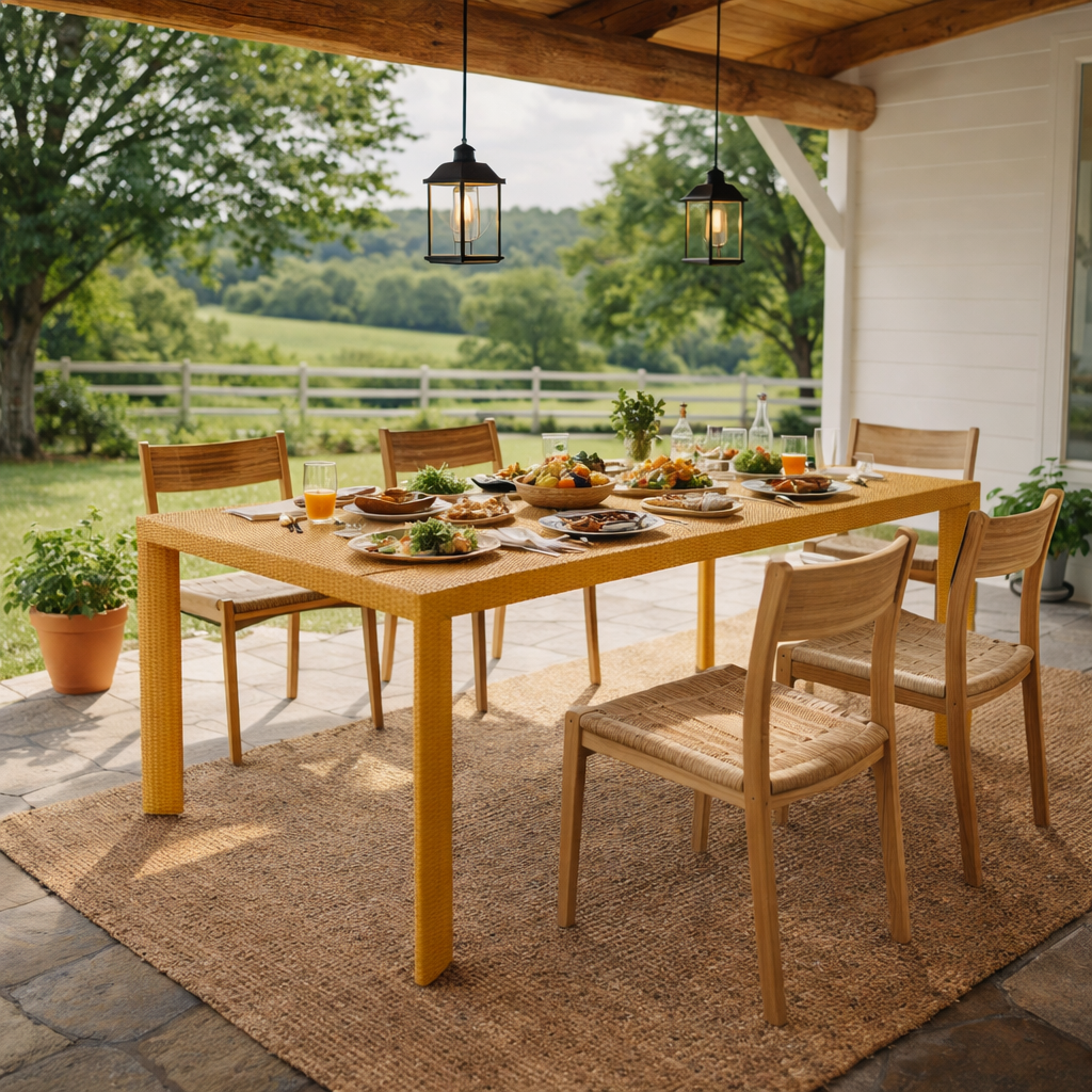 RECTANGULAR DINING TABLE WITH GLASS TOP (AHO/021/004)