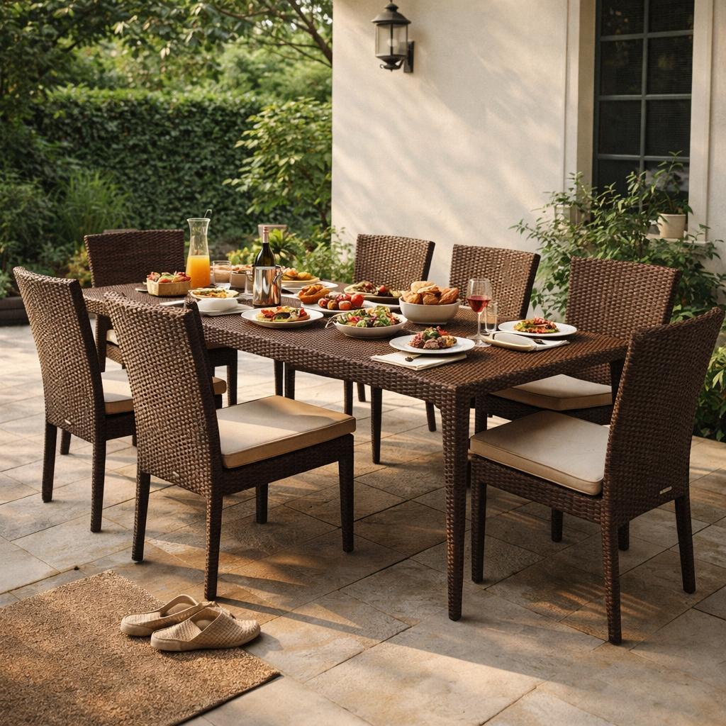 RECTANGULAR DINING TABLE WITH GLASS TOP (AHO/018/019)