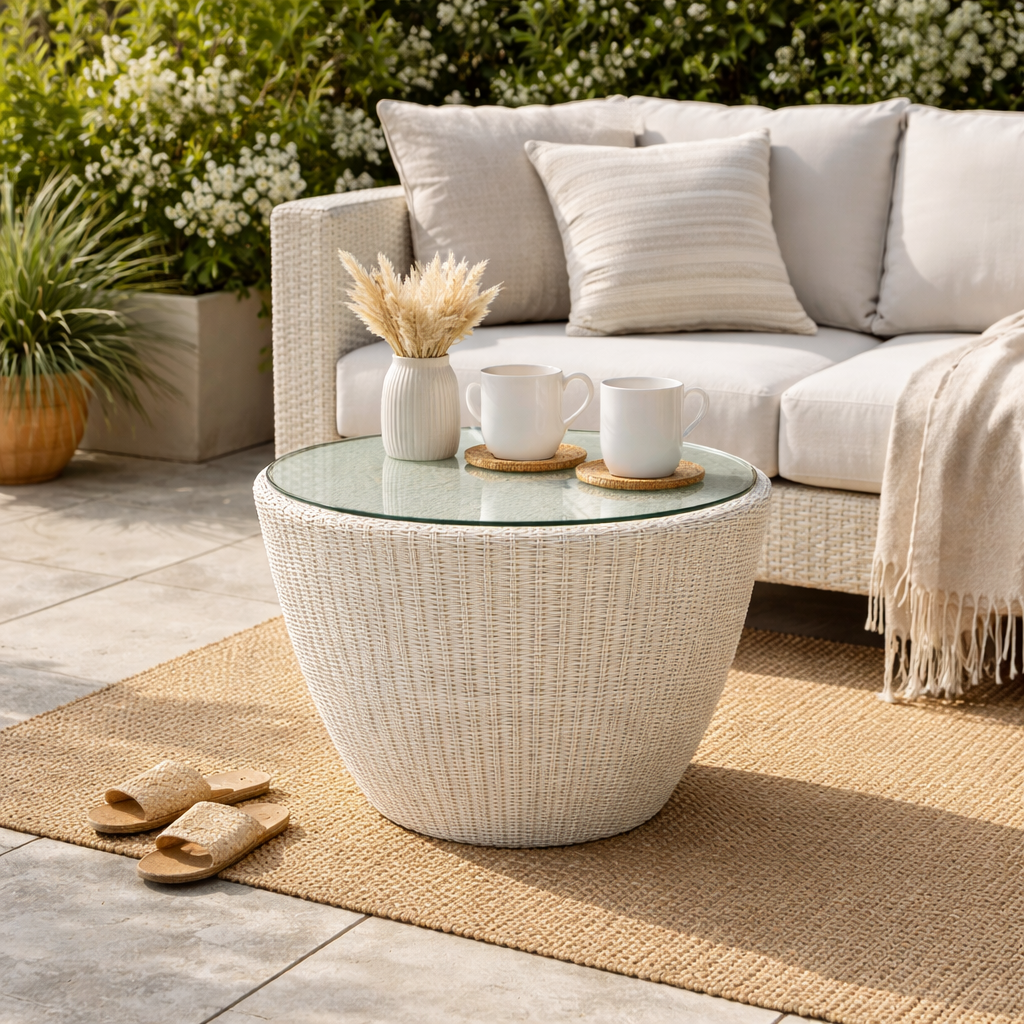 SIDE TABLE WITH GLASS TOP (AHO/023/002)