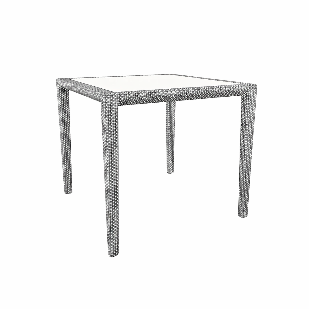 DINING TABLE 100 X 100 CM WITH GLASS TOP (AHO/030/001)